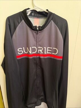 Men's Black and Gray Long Sleeve Cycling Jersey